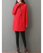 Casual Women Solid Color Turtleneck Zipper Long Sleeve Dresses