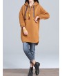 Women Long Sleeve Hooded Thicken Warm Casual Sweatshirt Dresses