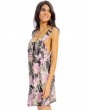 Women Sexy Floral Print Loose Backless Pleat Sleeveless Dress